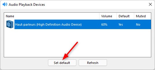 Changer le périphérique audio par défaut sous Windows avec tb-vol-scroll