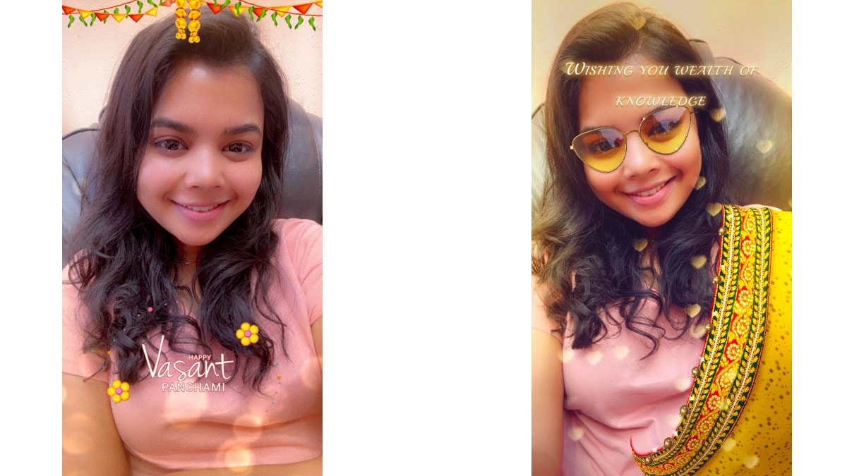snapchat saraswati puja lentilles image Snapchat