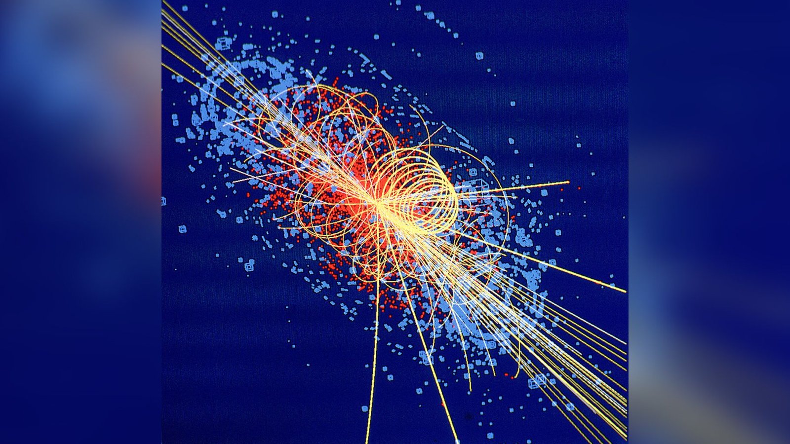 Cette piste est un exemple de données simulées modélisées pour le détecteur CMS sur le Grand collisionneur de hadrons (LHC) du CERN, qui a commencé à prendre des données en 2008.