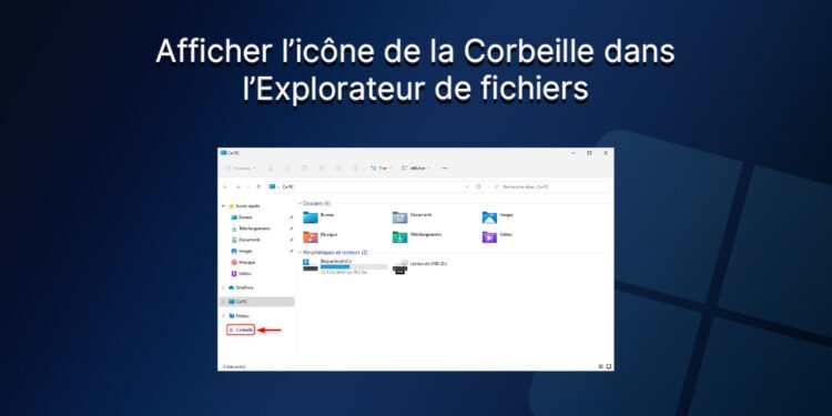 Afficher l'icône de la Corbeille dans l'Explorateur de fichiers de Windows 11