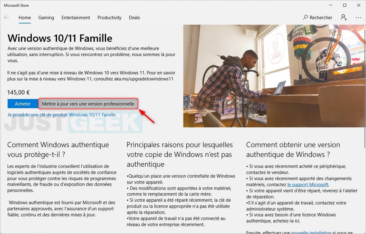 Comment passer de Windows 11 Famille à Windows 11 Professionnel ?