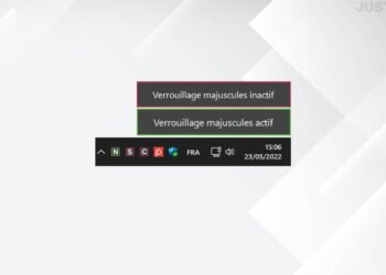 un indicateur de verrouillage des majuscules