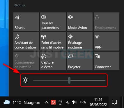 Ajuster la luminosité de l’écran du PC