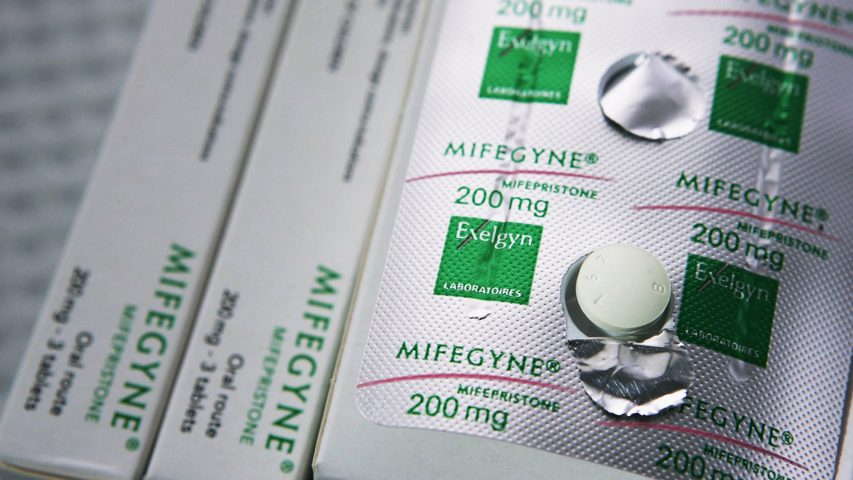 Le médicament abortif Mifepristone, également connu sous le nom de RU486, est photographié dans une clinique d'avortement à Auckland, en Nouvelle-Zélande.
