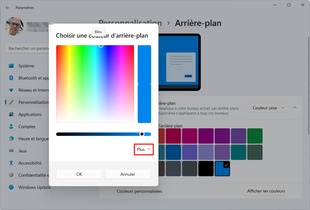 Windows 11 Personnaliser thème - Plus de couleurs - Personnaliser un thème sur Windows 11 (couleur, sons, curseur, fond d’écran)