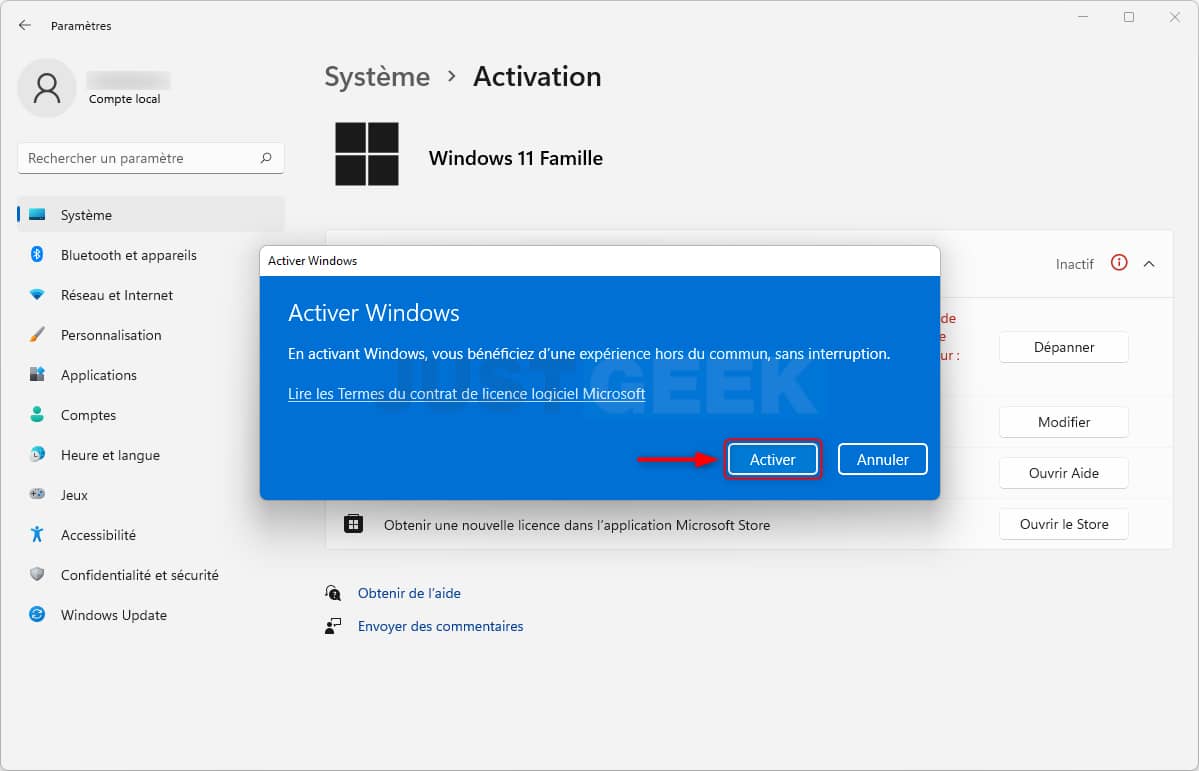 Activer Windows 11 