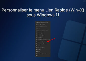 Personnaliser menu Lien Rapide Windows 11