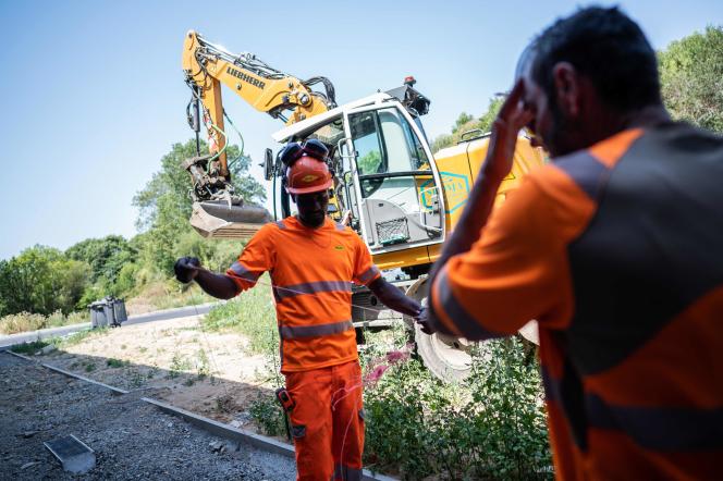 Sur un chantier à Savenay, près de Nantes, le 18 juillet 2022.