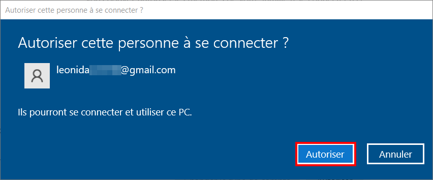 Contrôle parental Windows 10 - Autoriser la confirmation de connexion de l'enfant 
