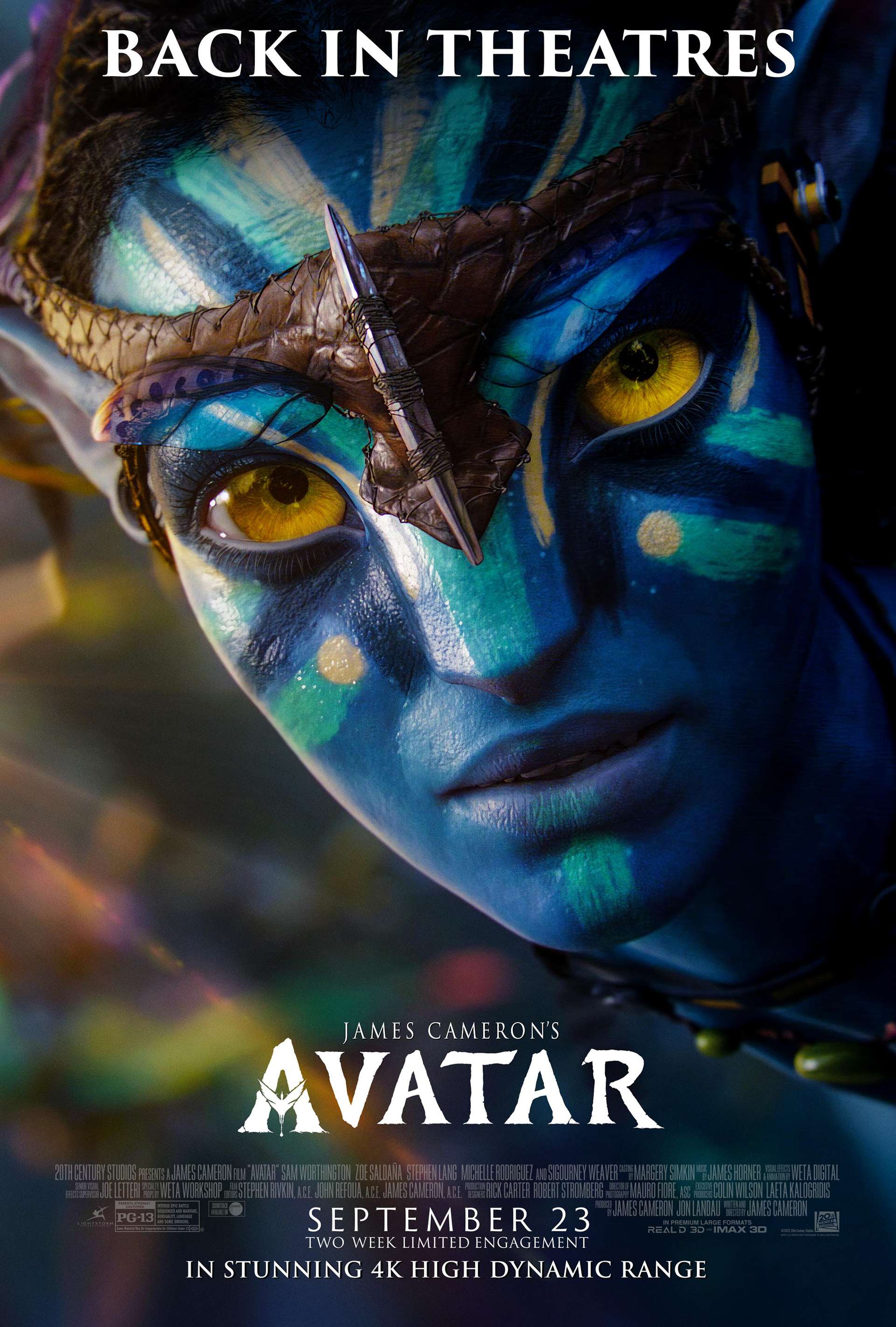 affiche de la réédition d'avatar film d'avatar