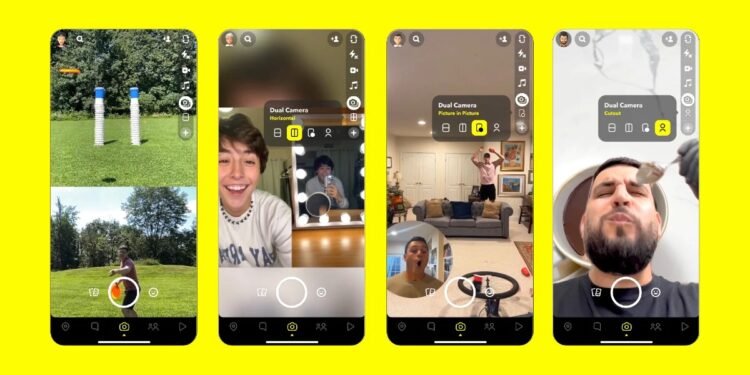 Lancement de la fonctionnalité Snapchat Dual Camera, pour permettre aux utilisateurs d'enregistrer du contenu à l'aide des Snappers avant et arrière simultanément – Thebuzzly