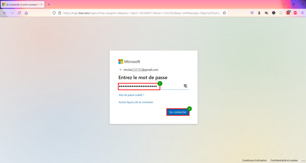 Contrôle parental Windows 11 - Tapez le mot de passe pour la connexion au compte Microsoft parent 