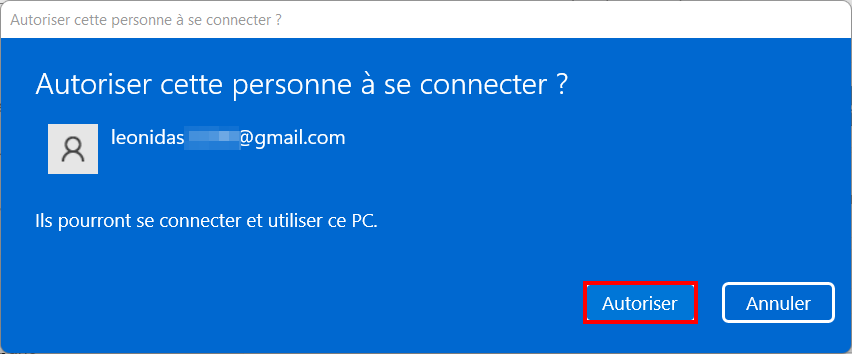 Contrôle parental Windows 11 - Confirmer l'autorisation 