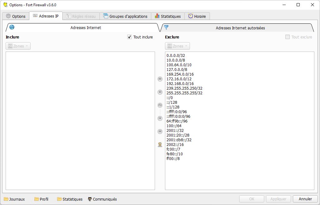 Bloquer ou autoriser les adresses IP avec Fort Firewall