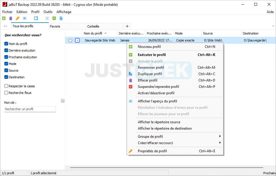 Sauvegarder les données du PC avec jaBuT Backup