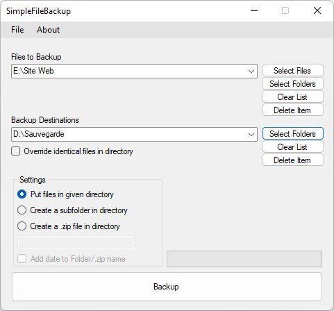 Copiez des fichiers dans plusieurs dossiers avec SimpleFileBackup – Thebuzzly