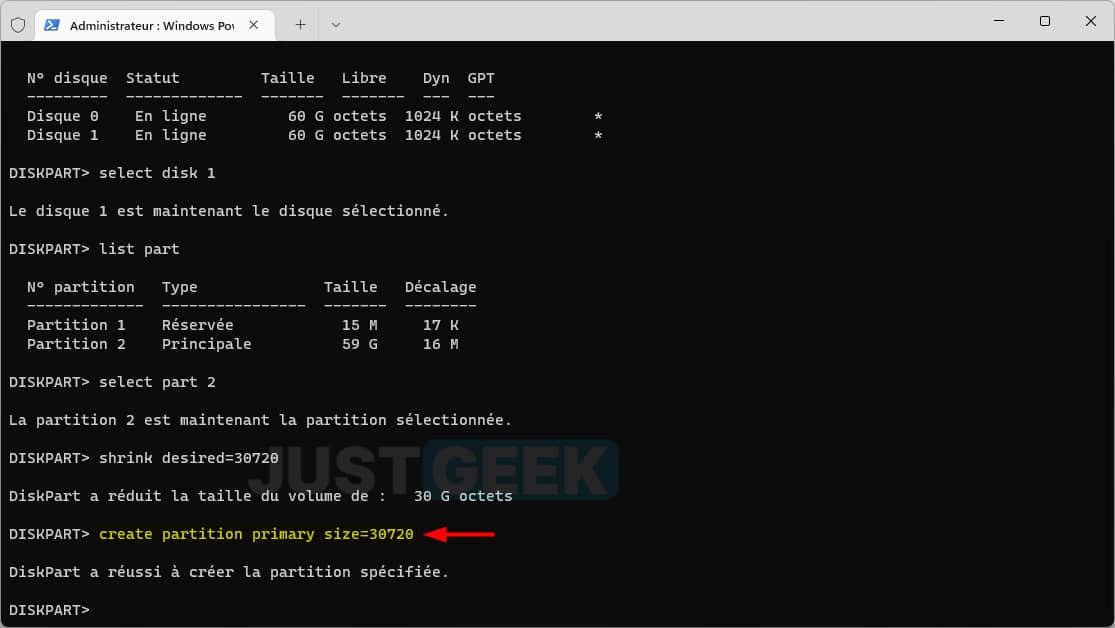 Partitionner un disque dur ou un SSD avec Diskpart