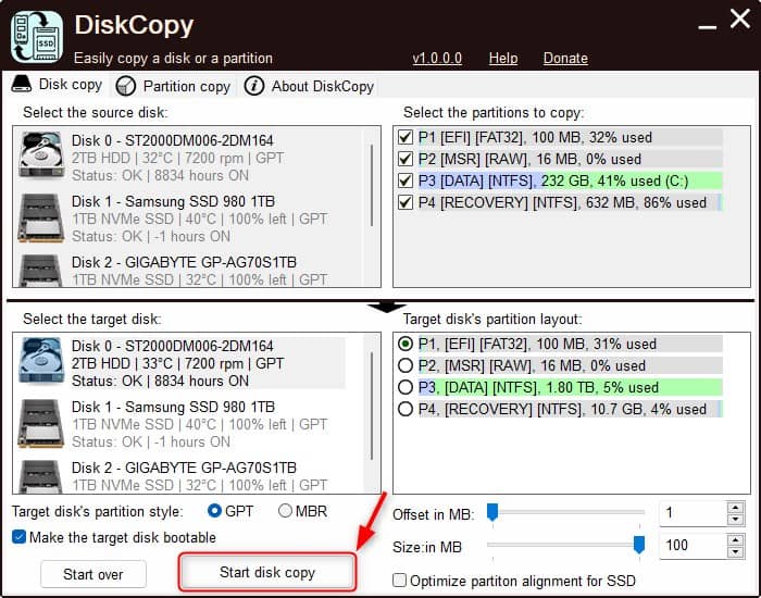 Cloner un disque dur ou un SSD avec DiskCopy