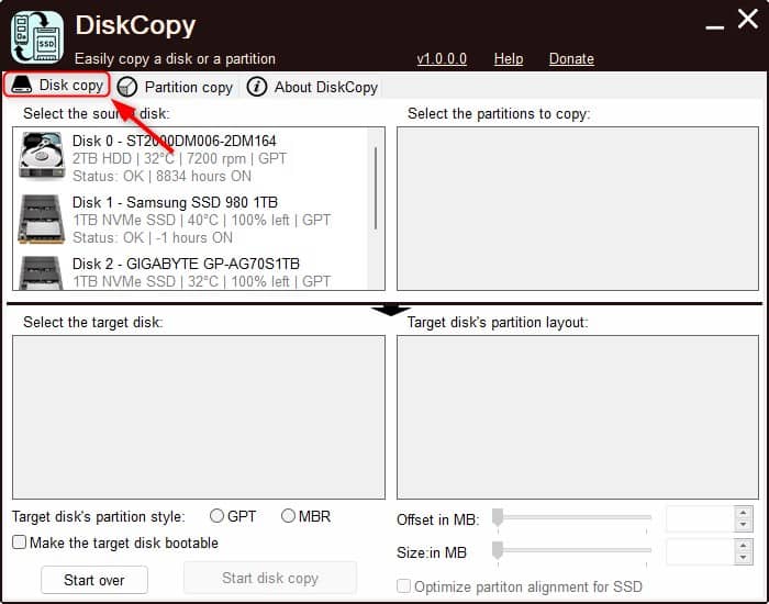 Cloner un disque dur ou un SSD avec DiskCopy