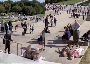 Deux mamies glissent dans les escaliers (vidéo)