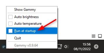 Lancer automatiquement le logiciel Gammy au démarrage de Windows
