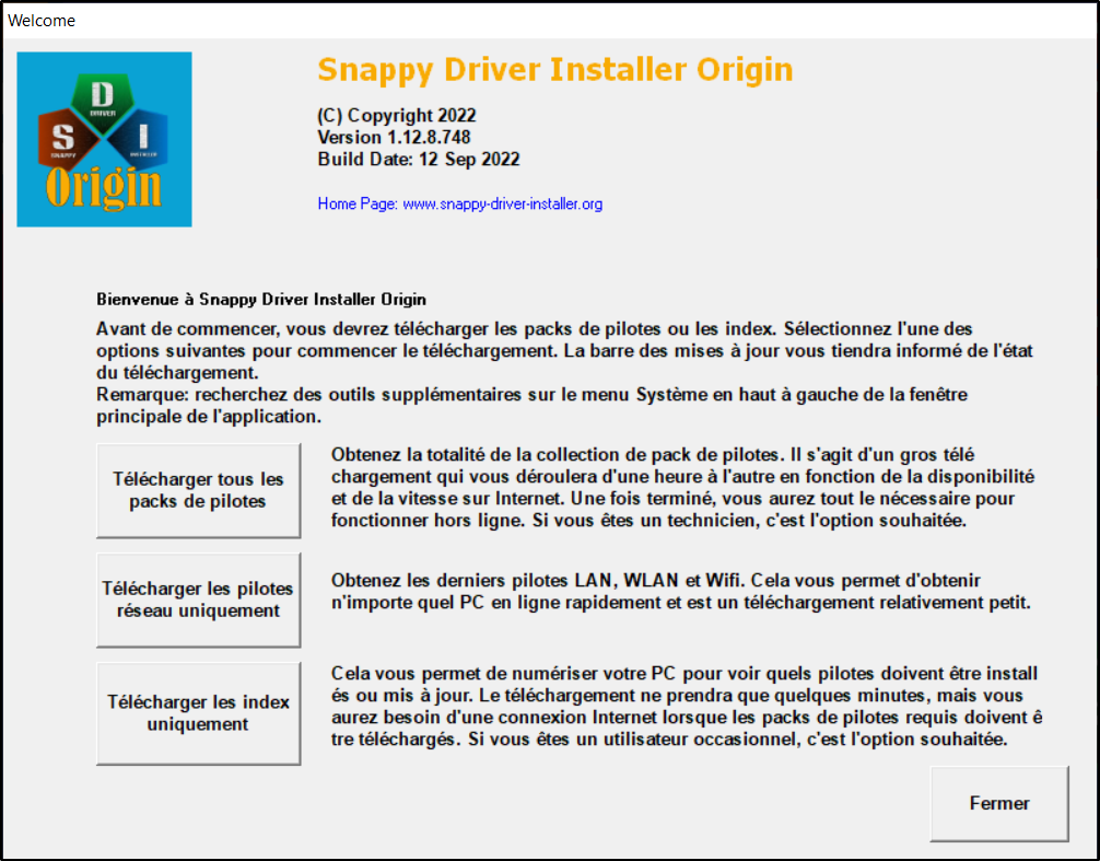 Origine du programme d'installation du pilote Snappy - Trois modes de fonctionnement