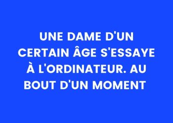 Une dame âgée se met à l'informatique