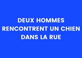 Deux hommes rencontrent un chien