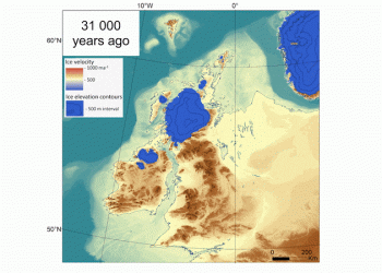 Regardez une ancienne calotte glaciaire recouvrir les îles britanniques puis disparaître, dans une étrange animation accélérée