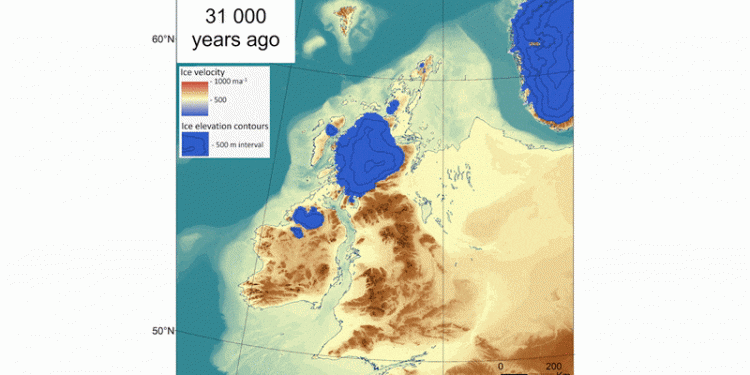 Regardez une ancienne calotte glaciaire recouvrir les îles britanniques puis disparaître, dans une étrange animation accélérée