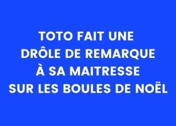 Toto fait une drôle de remarque à sa maîtresse à propos des boules de Noël