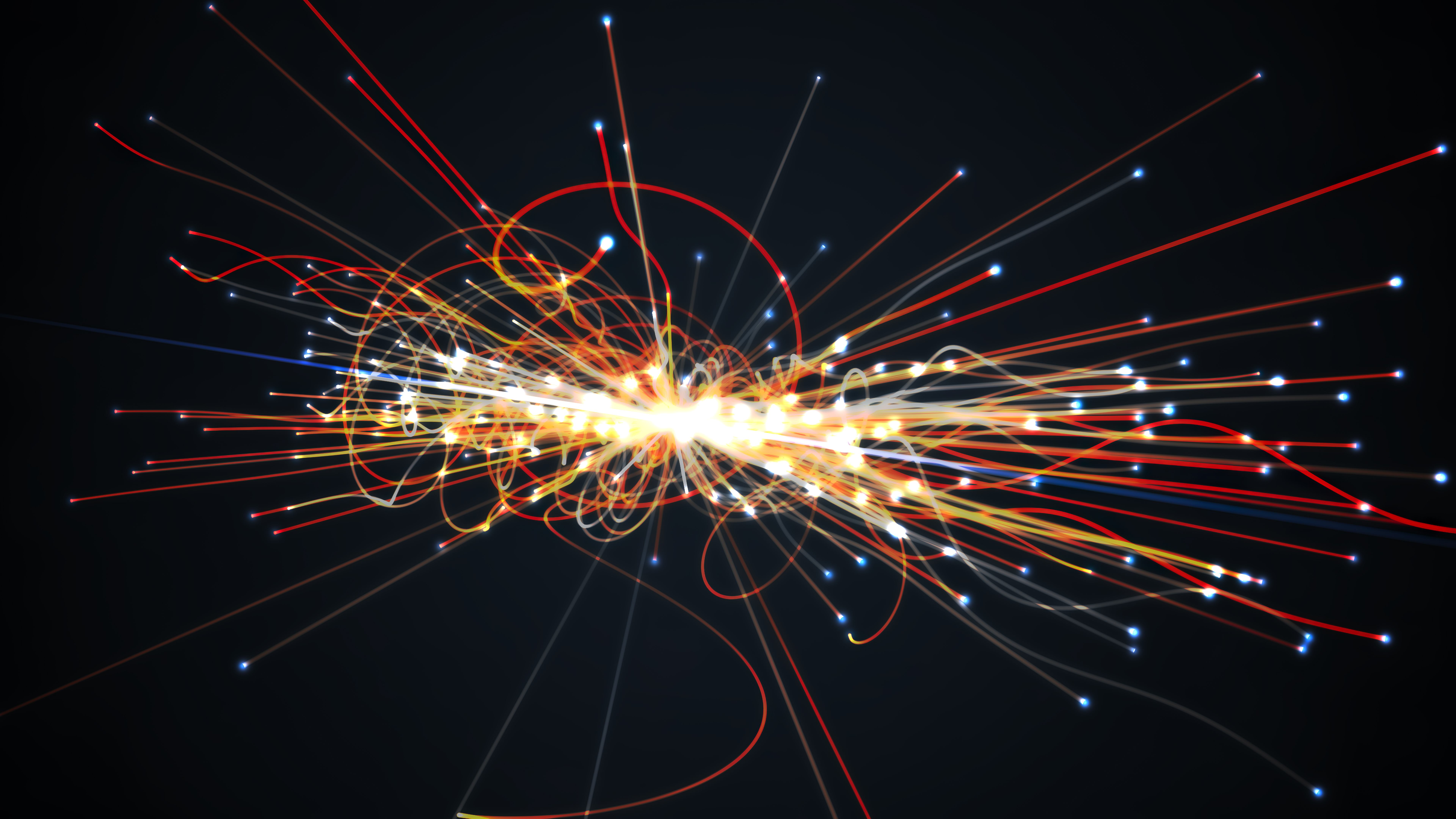 Particules entrant en collision dans le Grand collisionneur de hadrons