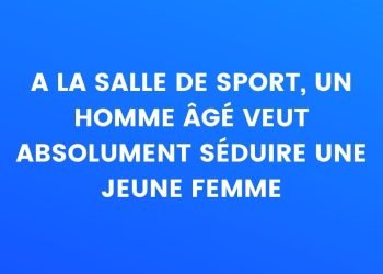 A la gym, un homme plus âgé veut séduire une jeune femme