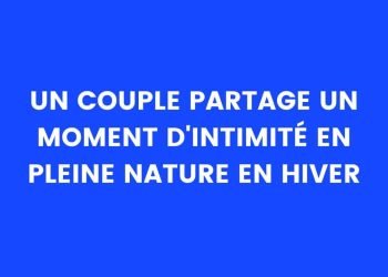Un couple partage un moment d'intimité en pleine nature en hiver