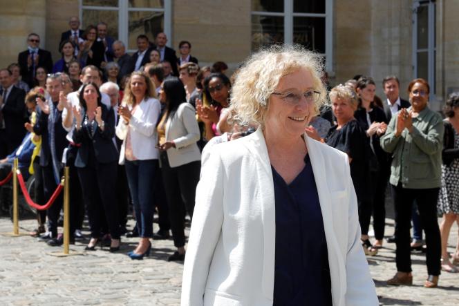 Muriel Pénicaud, alors ministre du Travail, lors de sa passation de pouvoir au ministère, à Paris, le 7 juillet 2020.