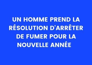Un homme prend la résolution du nouvel an d'arrêter de fumer