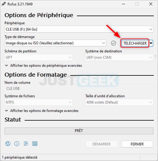 Créer une clé USB amorçable Windows 11 avec Rufus