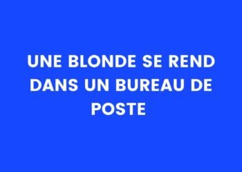 Une blonde va à la poste