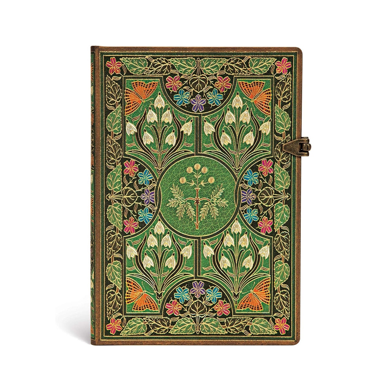 Carnet Paperblanks Poésie en Fleurs carnet fleuri vert sur fond blanc