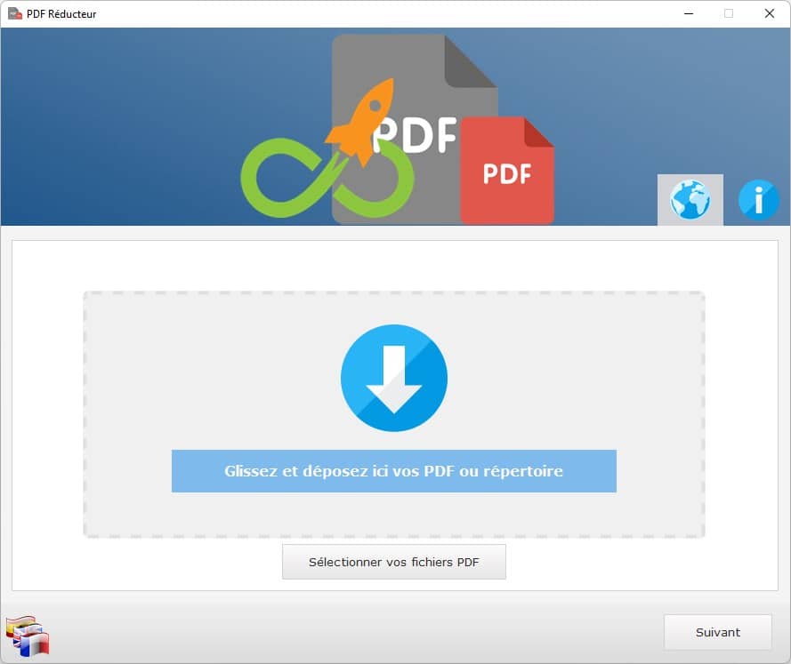 Interface du logiciel PDF Reducer 