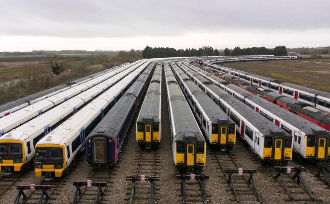 Dépôt ferroviaire à Ely, Cambridgeshire, Royaume-Uni, le 5 janvier 2023.