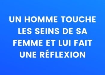 un homme touche le sein de sa femme et lui fait un reflet