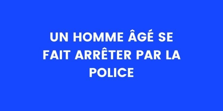 Un vieil homme est arrêté par la police