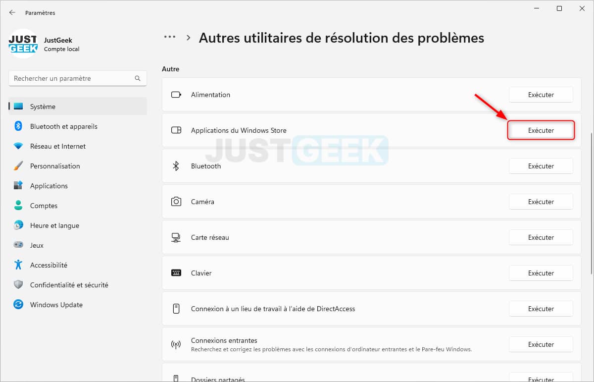 Réparer le Microsoft Store