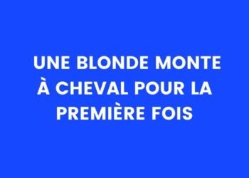 Une blonde monte à cheval pour la première fois