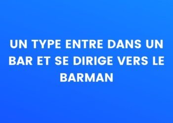 Un mec entre dans un bar et s'approche du barman