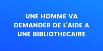 Un homme va demander de l'aide à un bibliothécaire