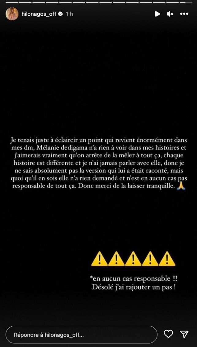 Hilona Gos décide de défendre Mélanie Dédigama suite à la liaison avec Julien