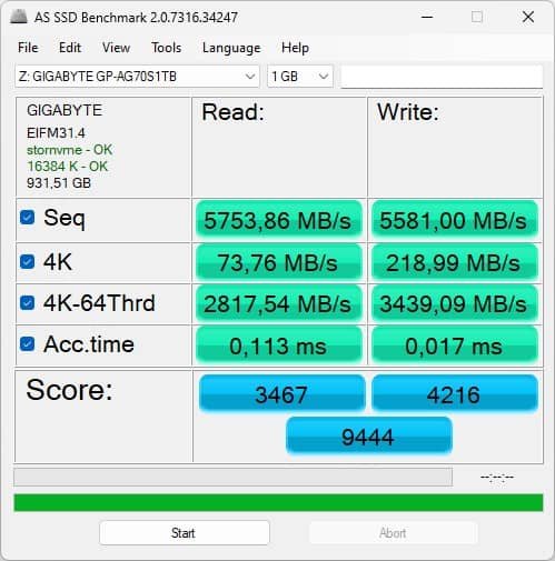 AS SSD Benchmark