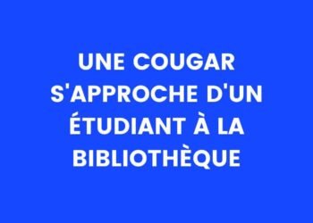 Cougar s'approche d'un étudiant à la bibliothèque